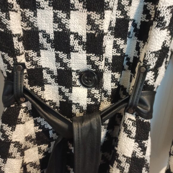 Charlotte Russe Women's Knit Houndstooth Wool Blend Coat Size Medium - Picture 4 of 8